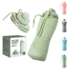 600ml Folding Silicone Portable, Sports Water Bottle