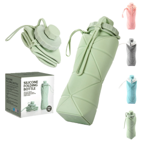 600ml Folding Silicone Portable, Sports Water Bottle