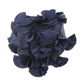 Women Children Flower Shape Fashion Elastic Swiming Hat Long Hair Swim Cap (Blue)