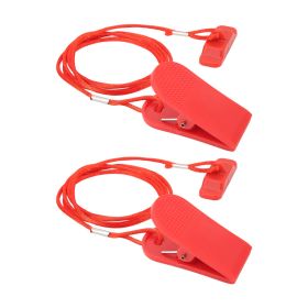 2PCS Treadmill Universal Safety Key Running Machine Key Magnet Treadmill Key Rectangle Red
