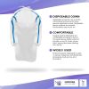 Disposable Gowns. Pack of 5 White Adult Isolation Gowns 3X-Large. 35 gsm SMS Medical Gowns with Tie Back Closure and Elastic Cuffs. Unisex Lab Coats.