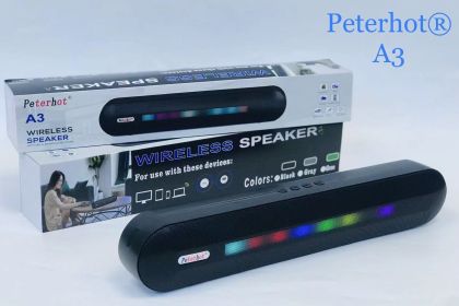 Bluetooth Speaker With Long LED Breathing Light (Option: Black-USB)