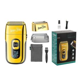 Digital Display Hair Clipper Men's Bald Reciprocating Shaver (Color: Gold)
