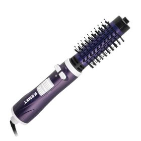 Multifunctional Warm-air Straight Comb For Curling Or Straightening Blowing Combs Hair Curler (Option: Curling iron-Purple)