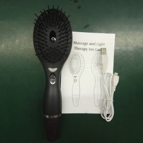 IonGlow™ - USB Rechargeable Hair Therapy Comb (Color: Black)
