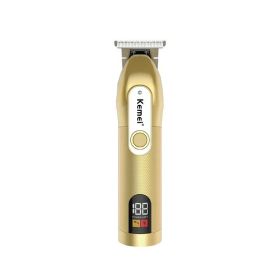 LCD Digital Display USB High Power Electric Hair Clipper (Option: KM 1760 Gold)